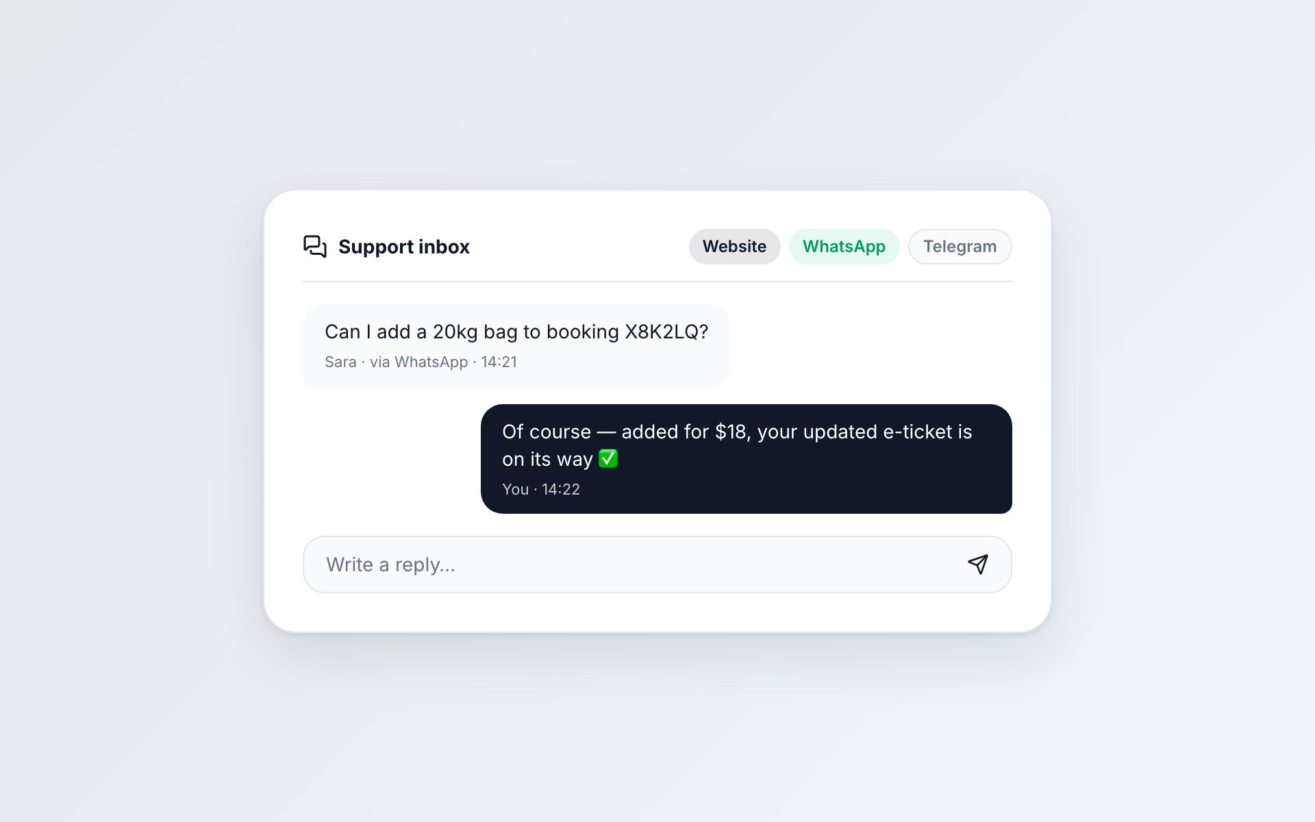 Omni-channel live chat