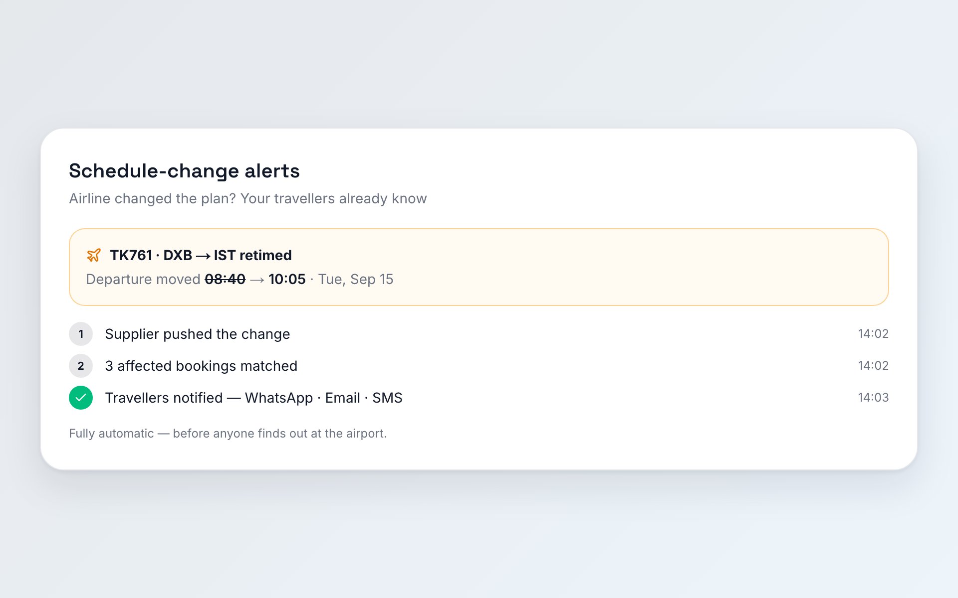 Schedule-change alerts