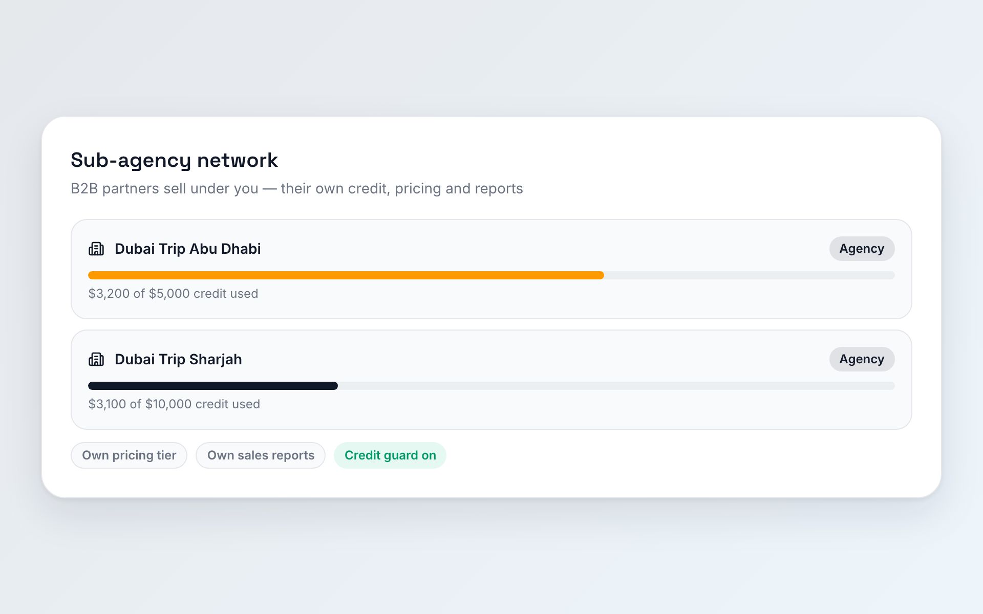 Sub-agency network