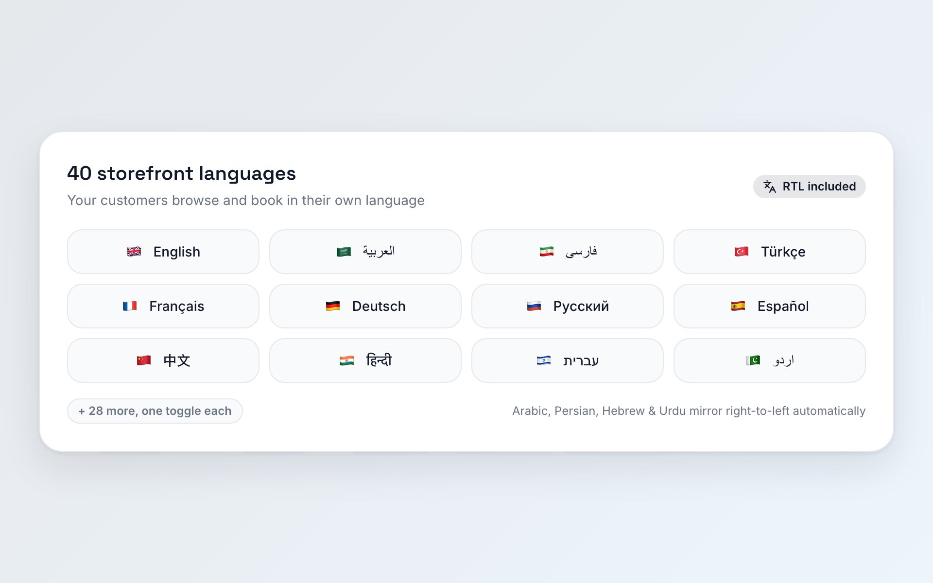 40 languages
