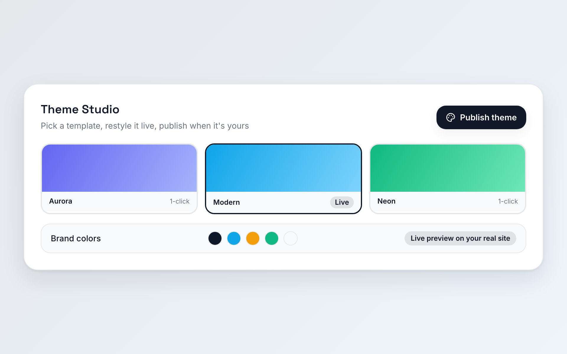 11 templates, one Theme Studio